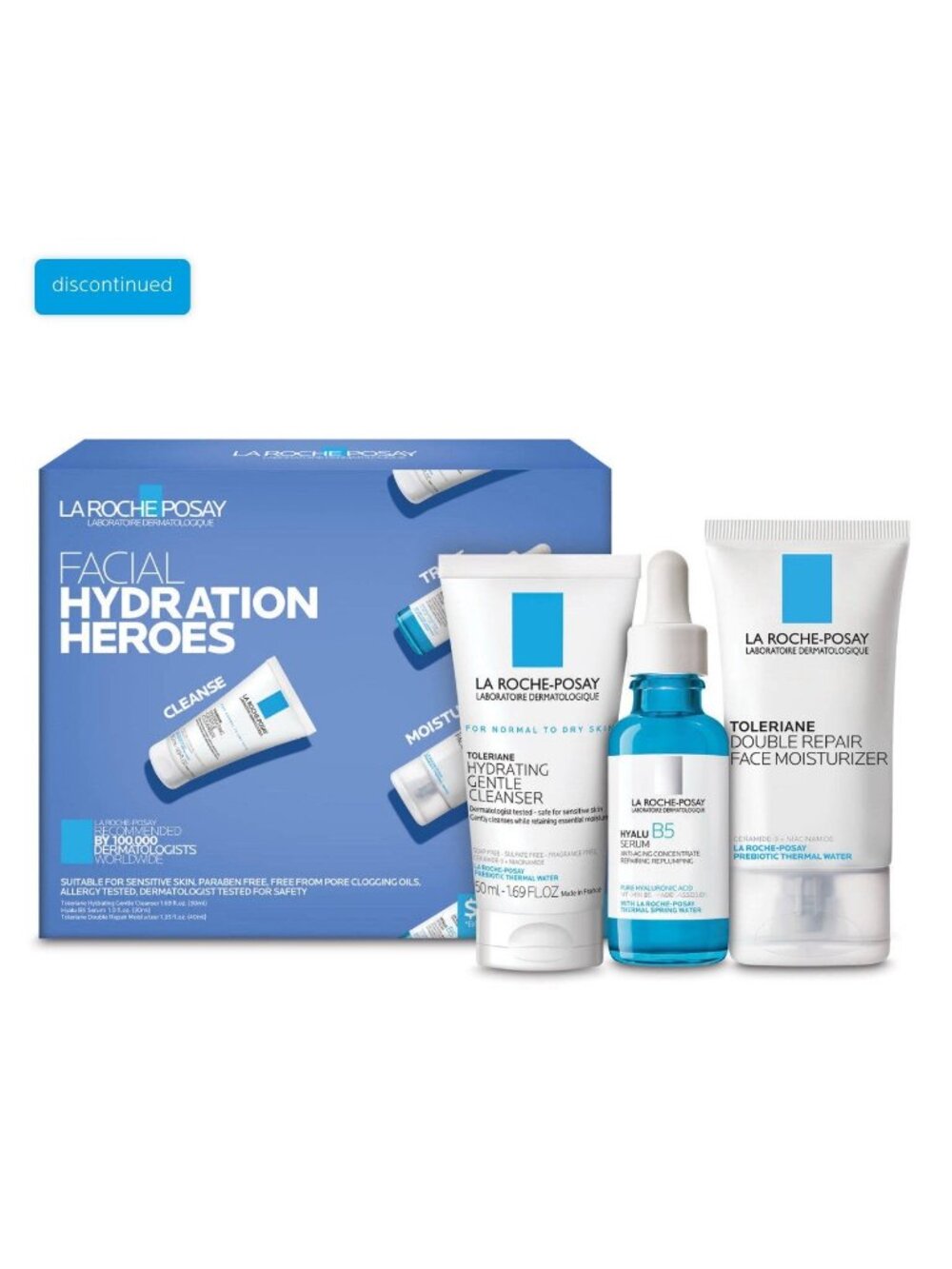 La Roche Posay Hydration Heroes Set Hyalu B5 Serum Cleanser Moisturizer Skincare
